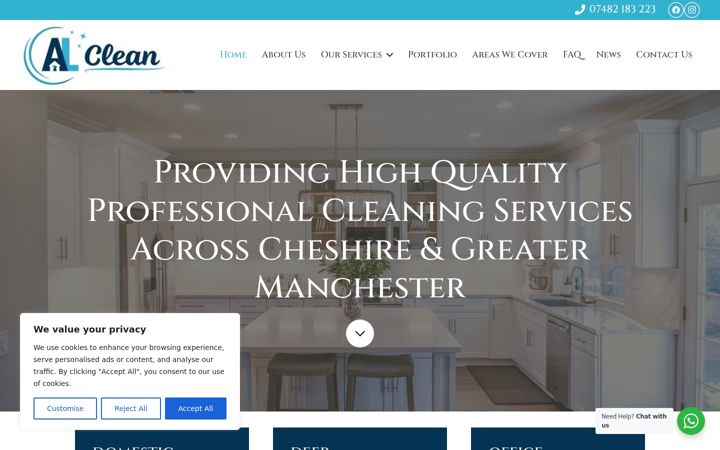 Screenshot of alcleanservice.co.uk