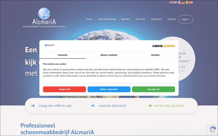 Screenshot of alcmaria.nl