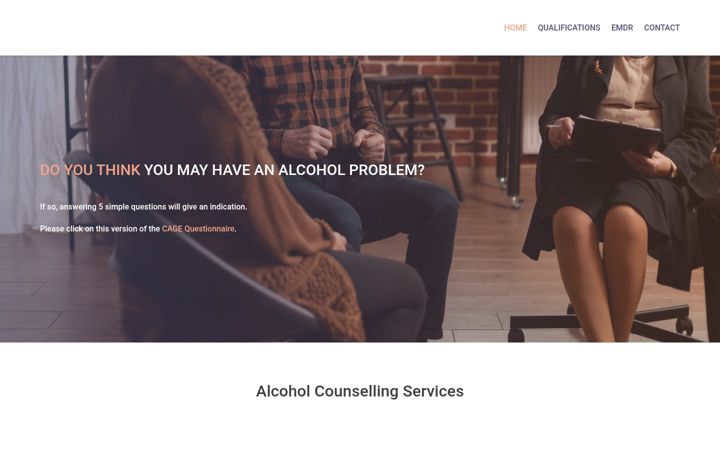 Screenshot of alcoholcounsellor.com