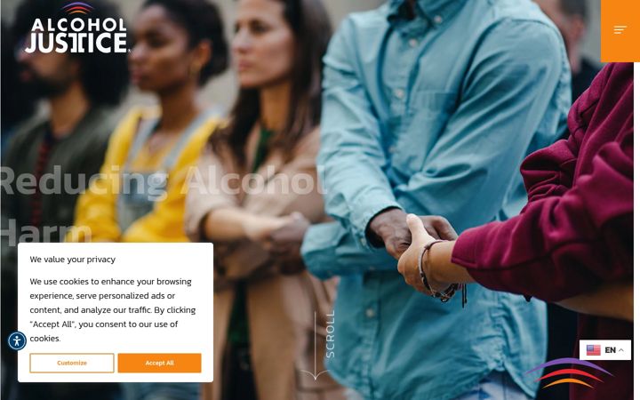 Screenshot of alcoholjustice.org