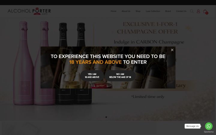 Screenshot of alcoholporter.com