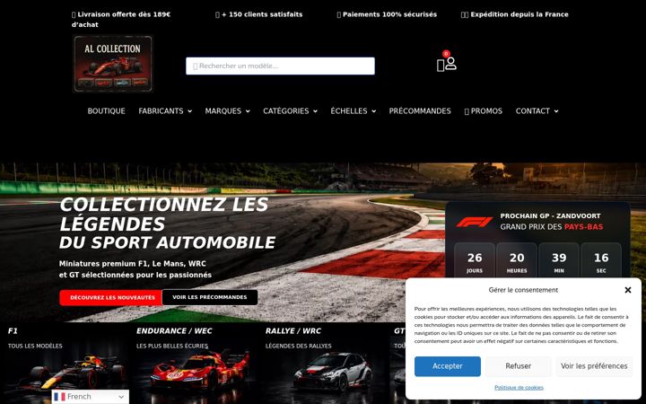 Screenshot of alcollection.fr