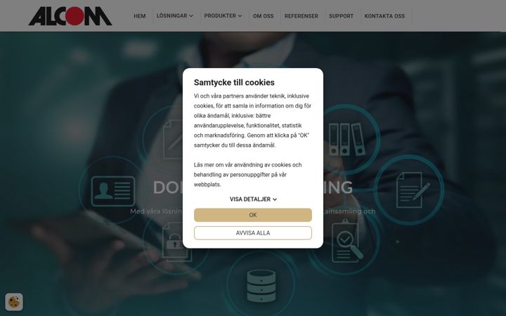 Screenshot of alcom.se