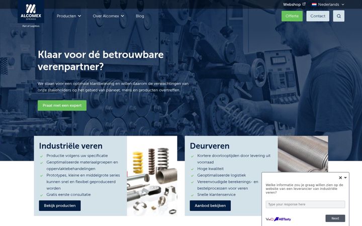 Screenshot of alcomex.nl