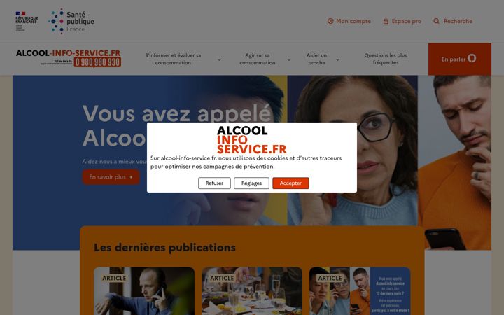 Skærmbillede af alcool-info-service.fr