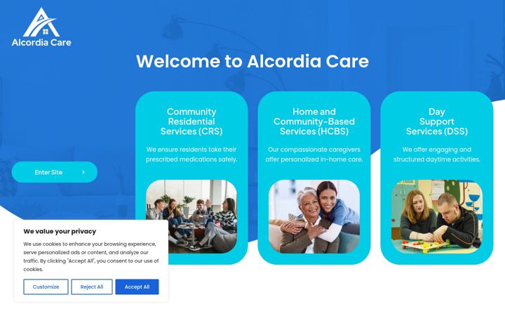 Screenshot of alcordiacare.com