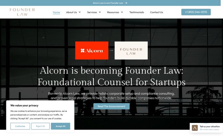 Screenshot of alcorn.law