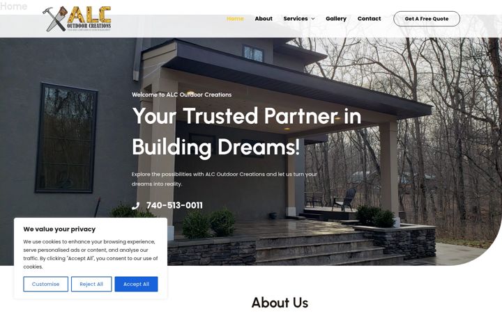 Screenshot di alcoutdoorcreations.com