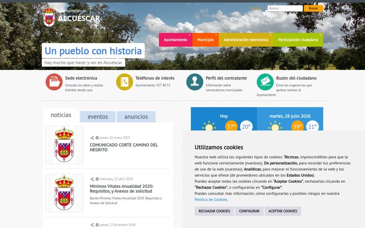 Screenshot of alcuescar.es