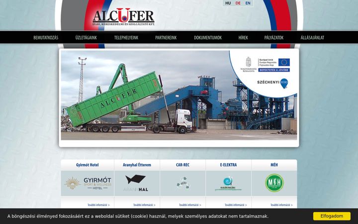 Screenshot of alcufer.hu
