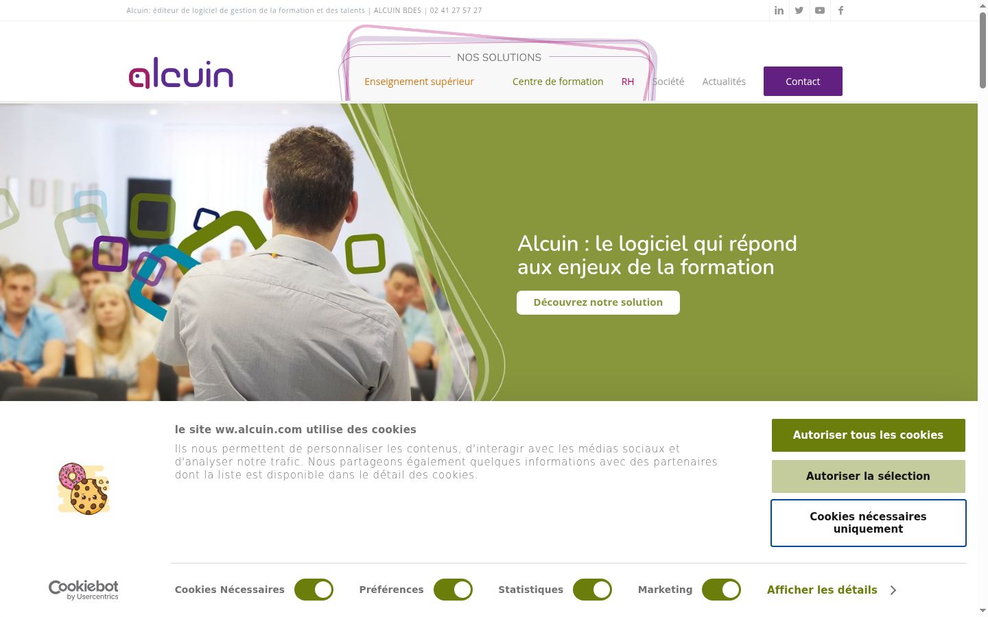 Screenshot of the consent banner shown before any interaction