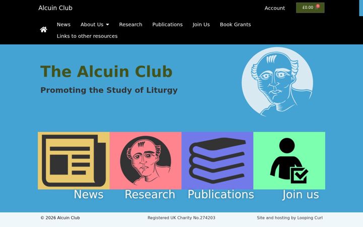 Screenshot of alcuinclub.org.uk