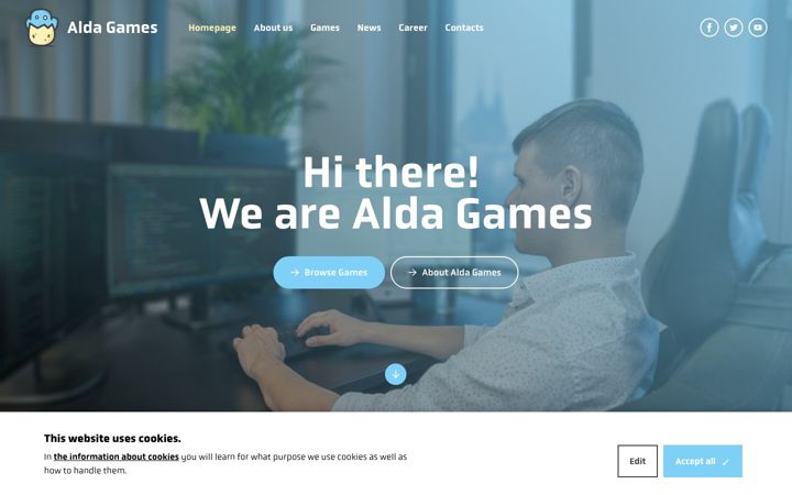 Screenshot of aldagames.com