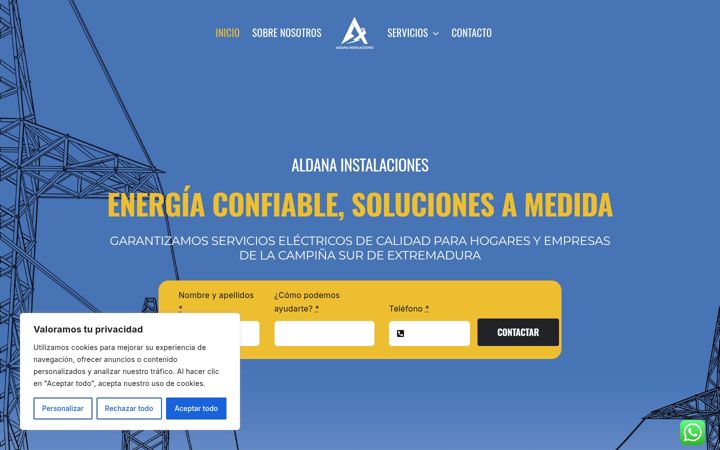Screenshot stránky aldanainstalaciones.com