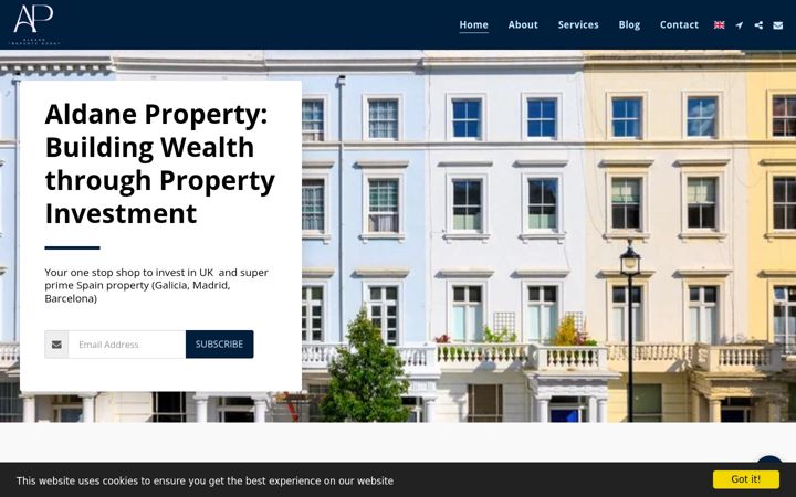 Screenshot of aldaneproperty.com