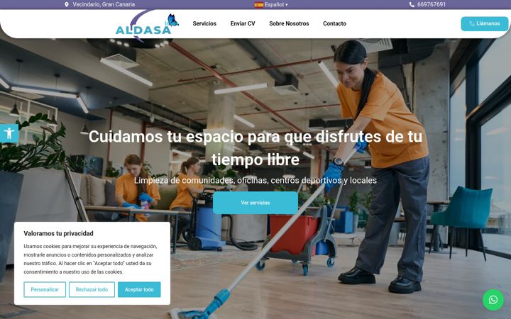 Screenshot of aldasalimpieza.com