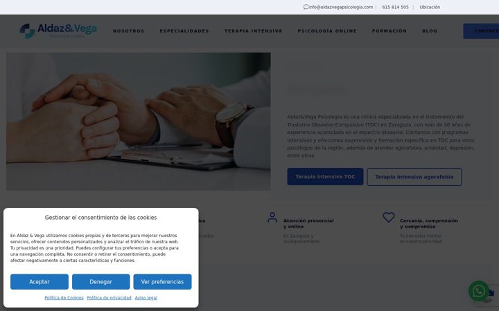 Screenshot of aldazvegapsicologia.com