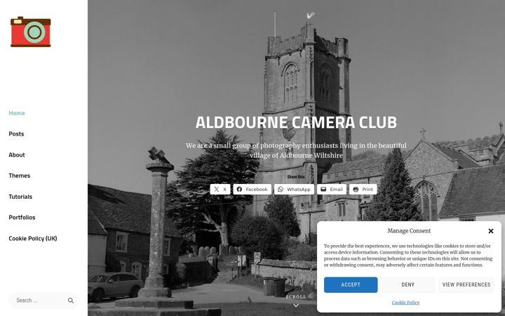 Screenshot of aldbournecameraclub.co.uk