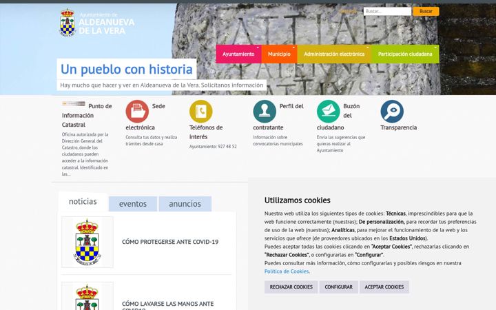 Screenshot of aldeanuevadelavera.es