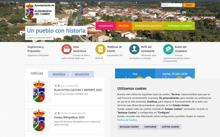 Screenshot of aldeanuevadelcamino.es