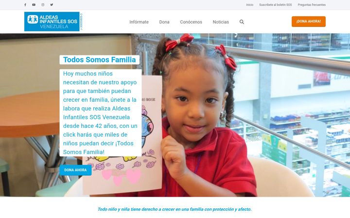 Screenshot of aldeasinfantiles.org.ve