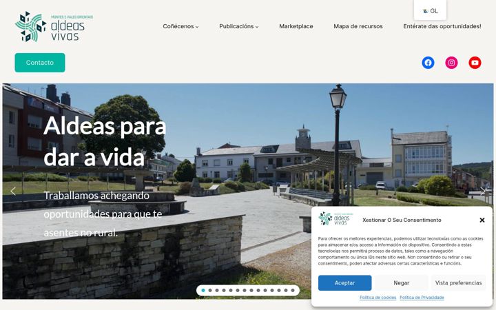 Screenshot of aldeasvivas.gal