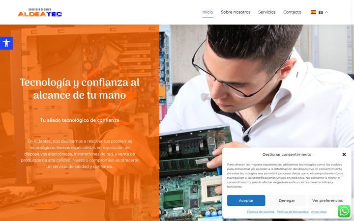 Screenshot of aldeatec.com