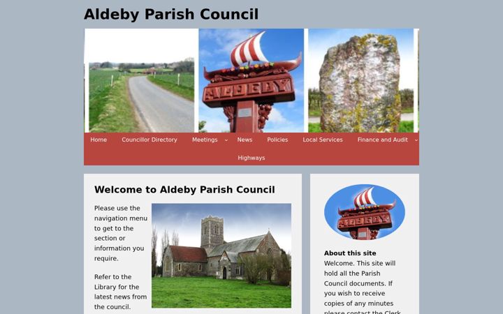 Screenshot of aldebyparishcouncil.gov.uk