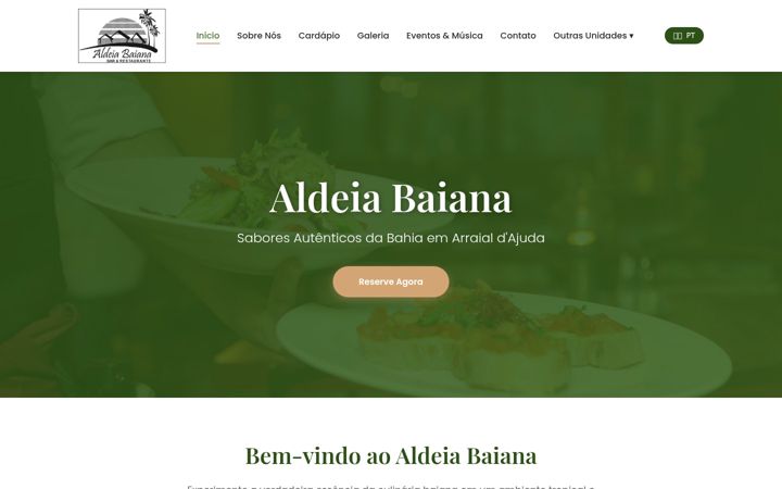 Screenshot of aldeiabarerestaurante.com
