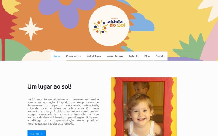 Screenshot of aldeiadosol.net.br
