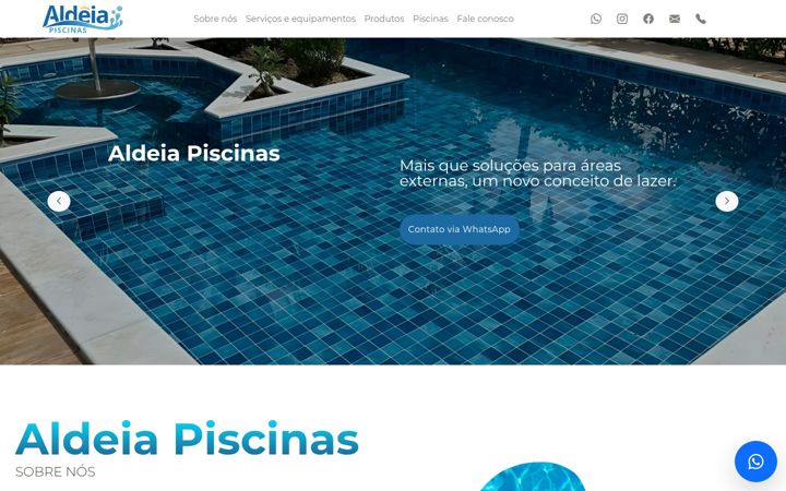 Skjermbilde av aldeiapiscinas.com.br