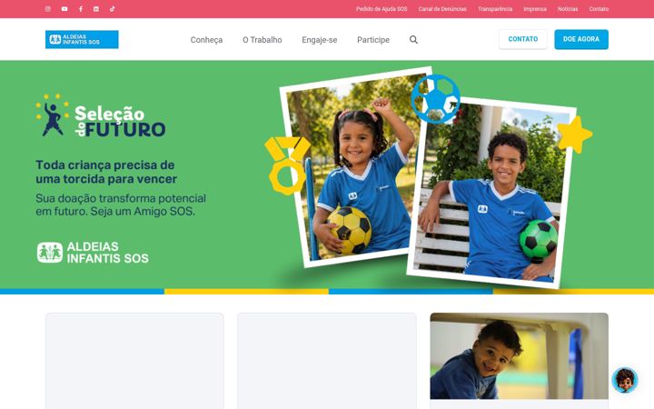 Screenshot of aldeiasinfantis.org.br