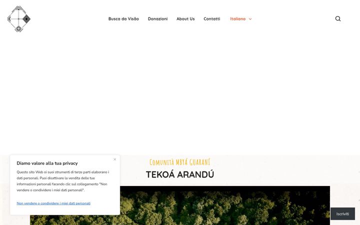 Screenshot of aldeiatekoaarandu.org