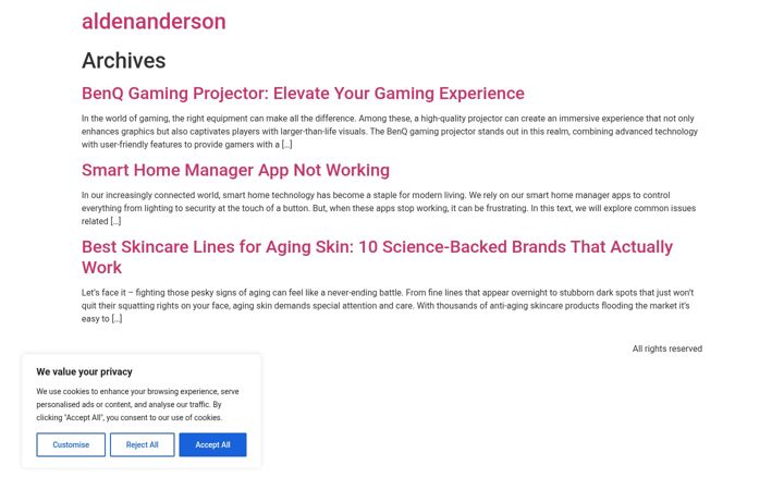 Ekrano kopija aldenanderson.com