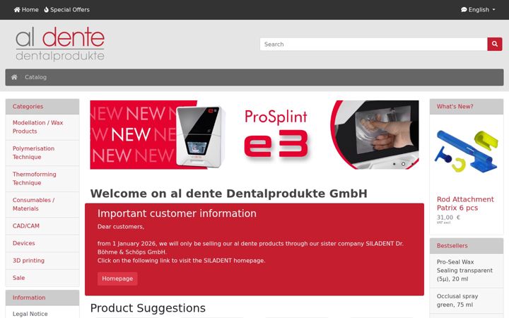 Screenshot of aldente.de