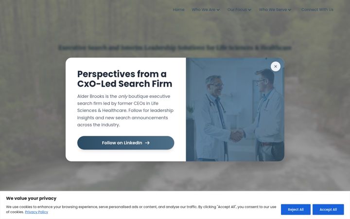 Screenshot of alderbrooks.com