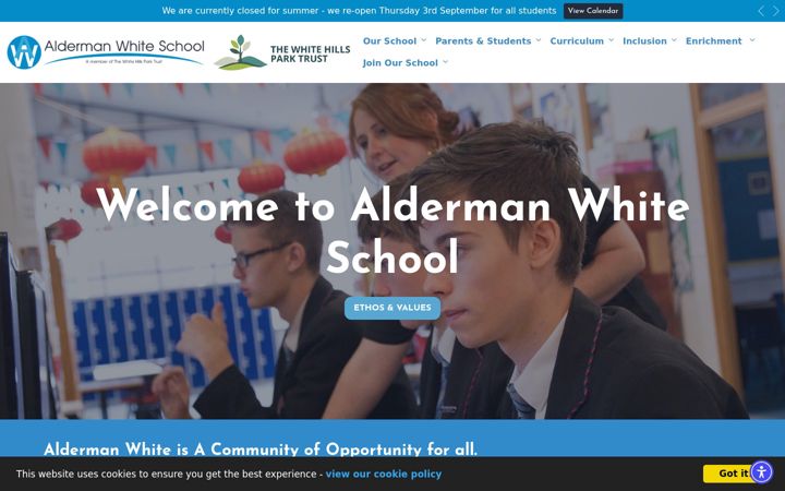Screenshot of aldermanwhite.school