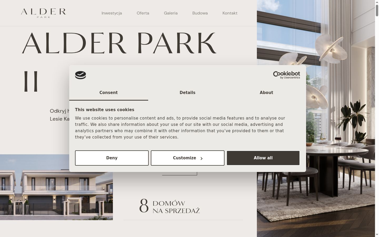 Screenshot of the consent banner shown before any interaction