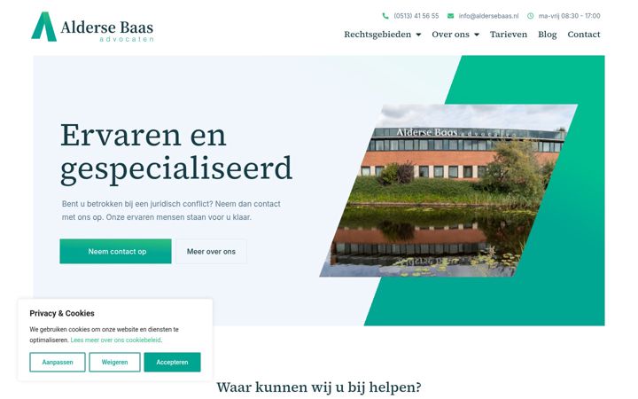Screenshot of aldersebaas.nl