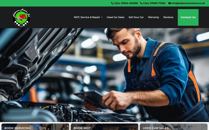 Screenshot of aldersonmotors.co.uk