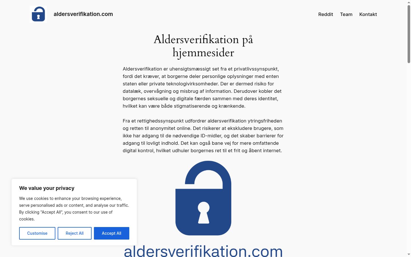 Screenshot des Einwilligungsbanners vor jeglicher Interaktion