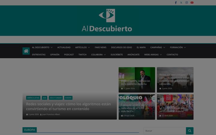 Screenshot of aldescubierto.org