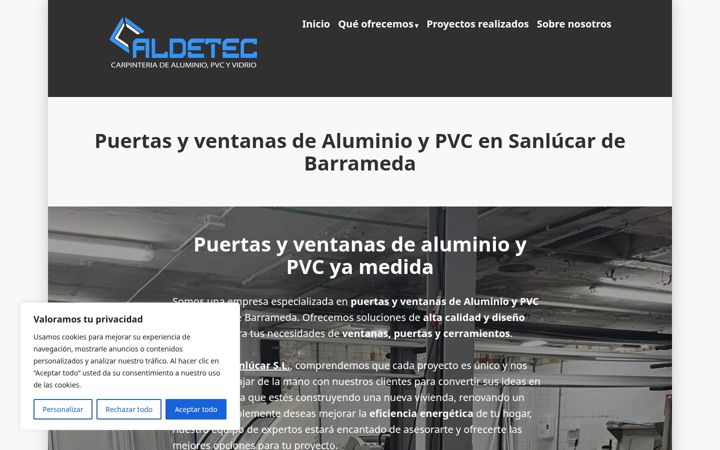 Screenshot of aldetec-sanlucar.es