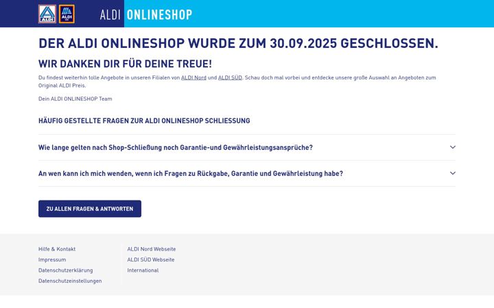 Screenshot of aldi-onlineshop.de