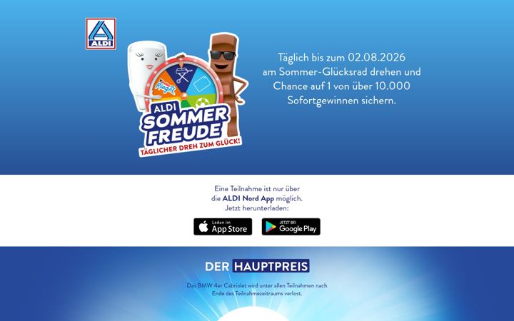 Screenshot of aldi-sommerfreude.de