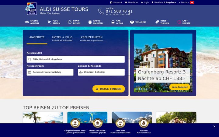 Screenshot of aldi-suisse-tours.ch