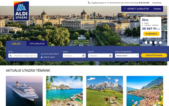 Screenshot of aldi-utazas.hu