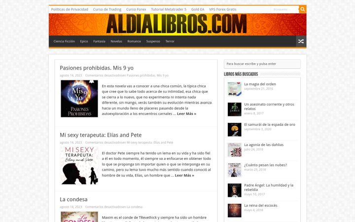 Screenshot of aldialibros.com