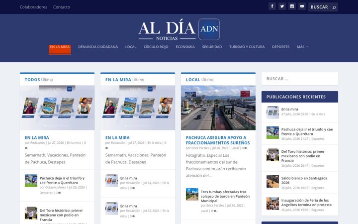 Screenshot of aldianoticias.mx