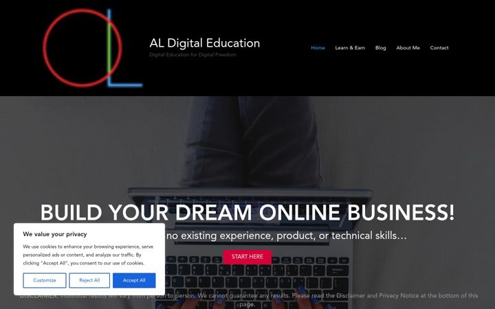 Screenshot of aldigitalfreedom.com